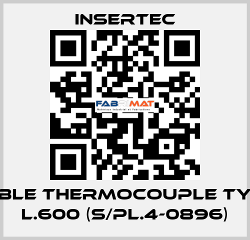 Double thermocouple Type k L.600 (s/pl.4-0896) Insertec