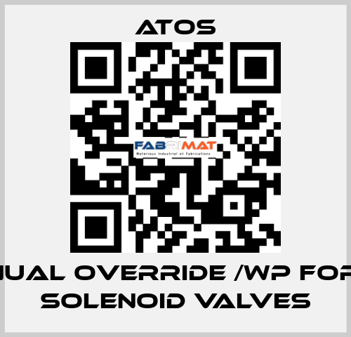 Manual override /WP for DHI solenoid valves Atos