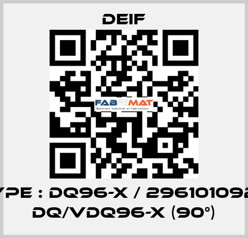 Type : DQ96-x / 2961010920 DQ/VDQ96-x (90°) Deif