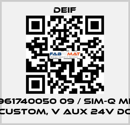 2961740050 09 / SIM-Q MKII CUSTOM, V aux 24V DC Deif