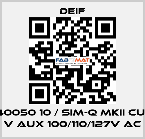 2961740050 10 / SIM-Q MKII CUSTOM, V aux 100/110/127V AC Deif