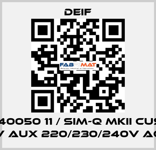 2961740050 11 / SIM-Q MKII CUSTOM, V aux 220/230/240V AC Deif