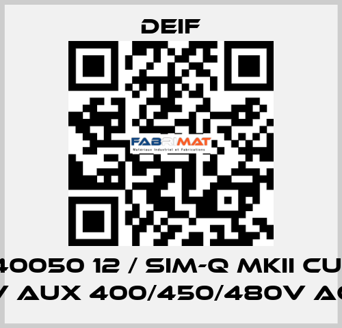 2961740050 12 / SIM-Q MKII CUSTOM, V aux 400/450/480V AC Deif