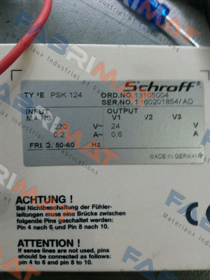 PSK 124 3HE 6TE 24V 0,6A (001 13105-004)  Schroff