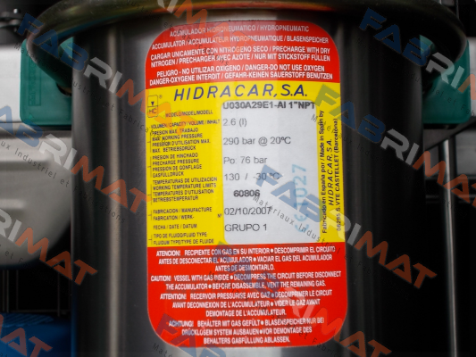 U030A29E1-AI 1“ NPT,76 bar  Hidracar