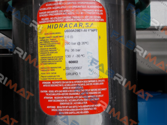 U030A29E1-AI 1"NPT  Hidracar