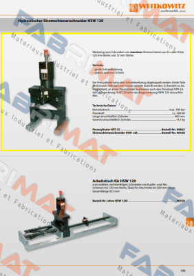 90558/Stromschienenschneider HSW 120 WEITKOWITZ