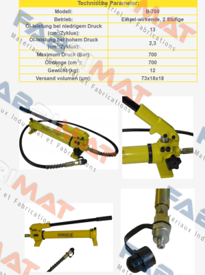 B-700 - Handpumpe Hydrafore Power Tools