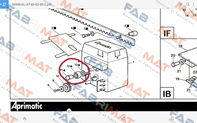 Counter roll for Aprimatic AT80 Z16  Aprimatic