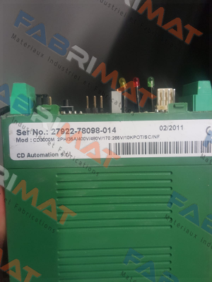 CD3000M 2PH/35A/400V/480V/170:265V/10KPOT/SC/NF old code / new code DM2035-42KB00020 CD AUTOMATION