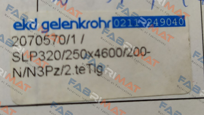 SLP 320 /250 x 4600 / 200-N/N 3Pz/2.te Tlg. Ekd Gelenkrohr