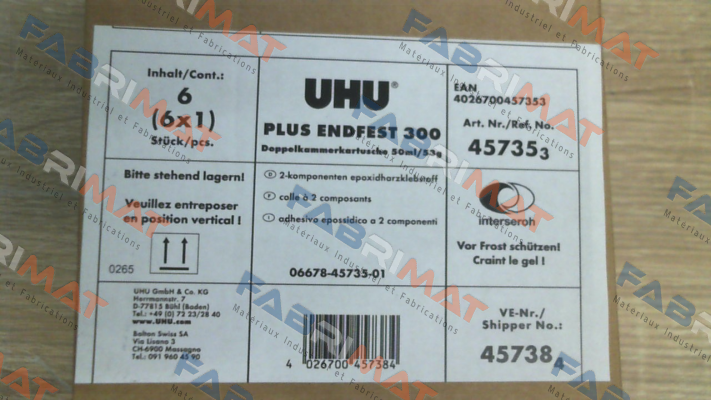 45738  PLUS ENDFEST 300 (1 pack, 1x 6 pcs) UHU