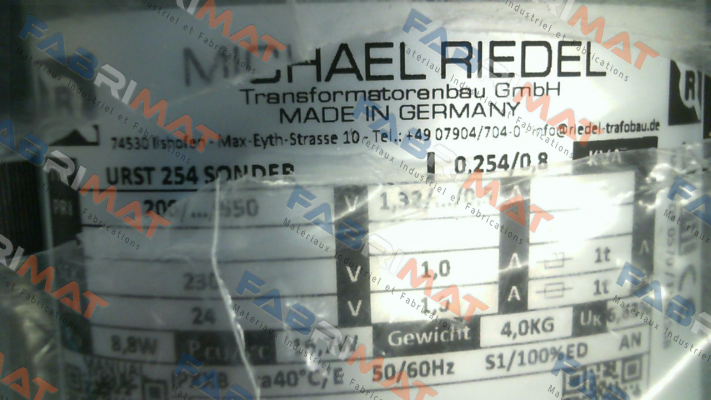 URST Sonder 254VA IPXXB Michael Riedel Transformatorenbau