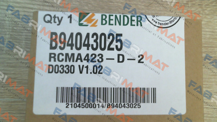 P/N: B94043025, Type: RCMA423-D-2 Bender