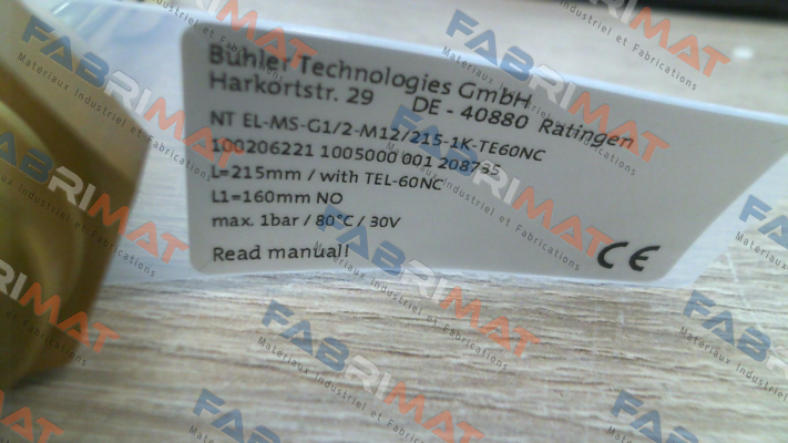 NT EL-MS-G1/2-M12/215-1K-TE60NC Bühler Technologies