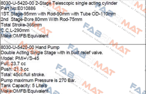 E010886   OMFB Hydraulic