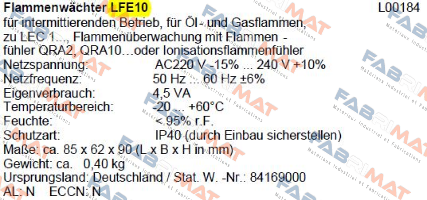 LFE10 (L00184) Siemens (Landis Gyr)