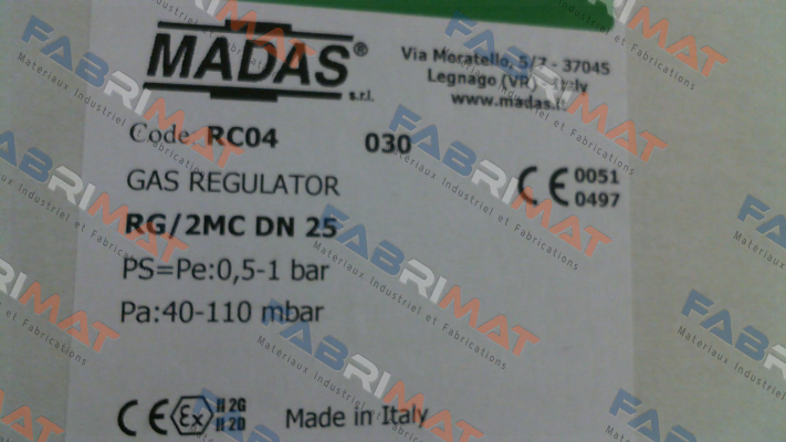 FRG/2MC DN 25 Madas