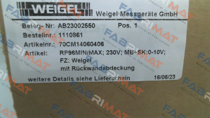 RP96MIN/MAX Weigel